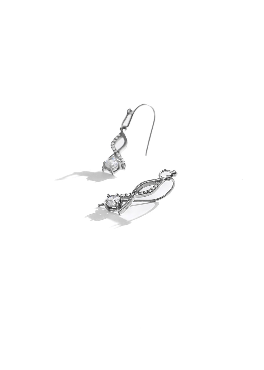 Aura Twisted Drop Crystal Earrings