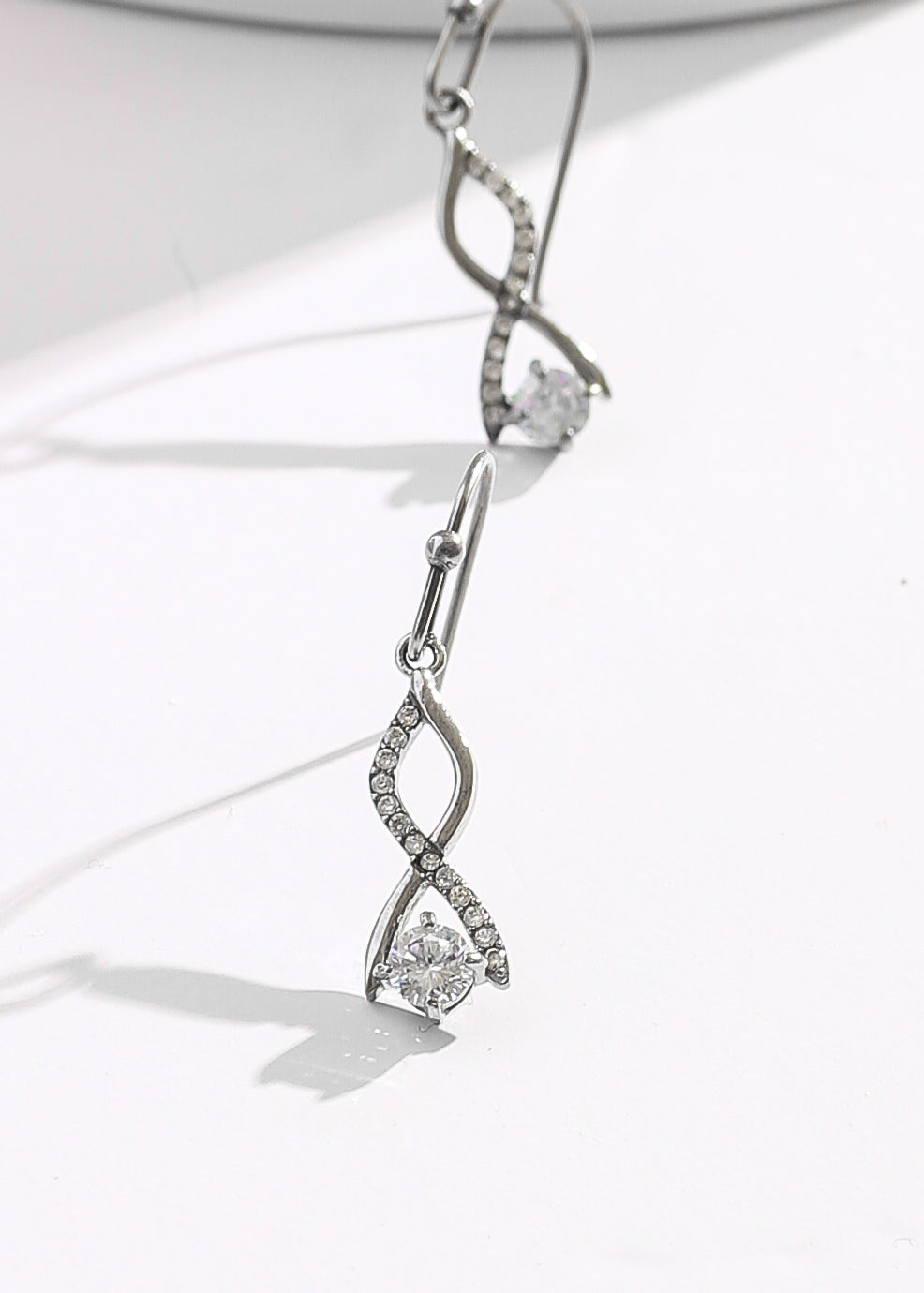 Aura Twisted Drop Crystal Earrings