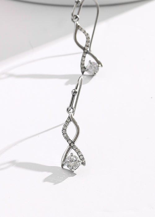 Aura Twisted Drop Crystal Earrings