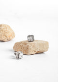 Elara Square Halo Crystal Earrings