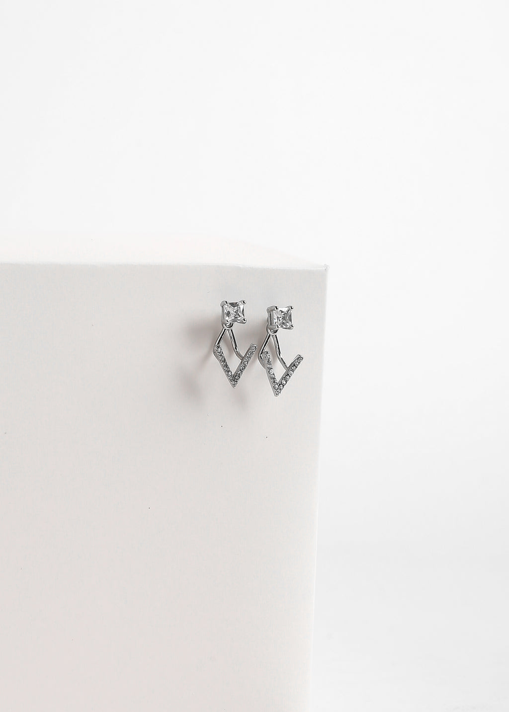 Aura Geometric Crystal Drop Earrings