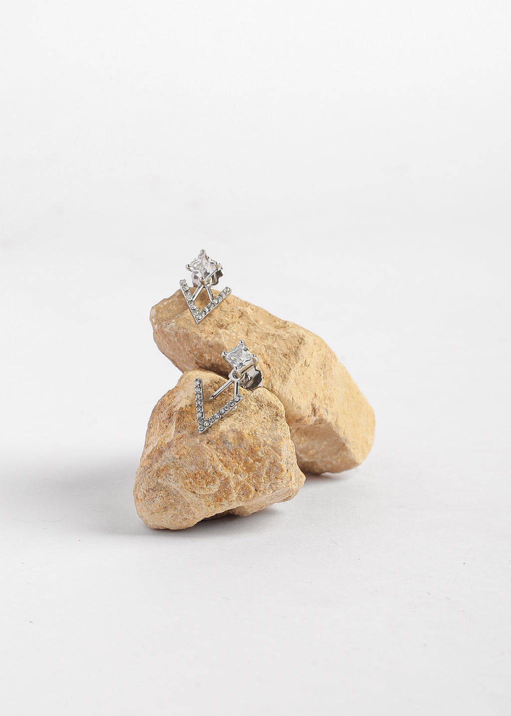 Aura Geometric Crystal Drop Earrings